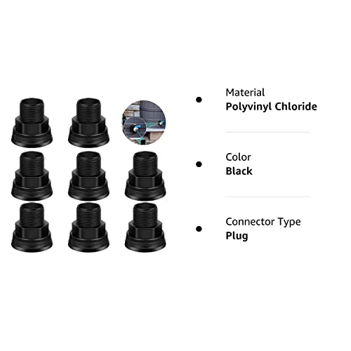Pvc Bulkhead Fitting Double Threaded Bulkhead Water Tank Connector For Rain Barrels, Aquariums, Water Tanks, Tubs, Pools, Spigot, Black, 3/4 Inch Male 1/2 Inch Female (8 Pieces) #TOP7