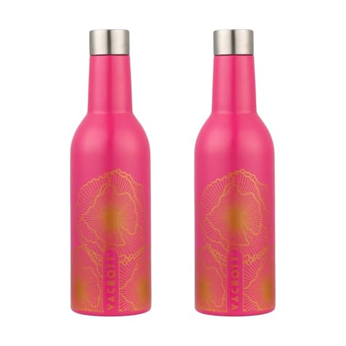 Image of Clay Craft Vacbott IVY Wine Double Walled|18 Hours Hot and 24 Hours|Cold Vacuum Insulated Flask Bottle|2 Piece, 1000 ml Steel Bottles for Travelling|BPA-Free|BIS Certified|1Year Limited Warranty