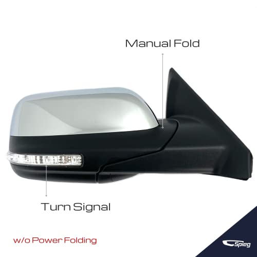 Spieg Fo1321617 Passenger Side Mirror Replacement For Ford Explorer 2019 Heated Manual Folding Turn Signal Lamp Puddle Light Bsm Chrome Cover 9 Pin (Rh) #TOP2