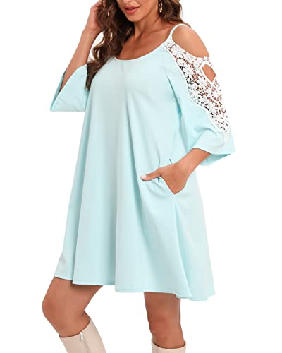 Roiii Elegant Abendkleid Maxi Chiffonkleid V-Ausschnitt Strand Boho Party Kleid Casual Große Größen Cocktailkleid(46(Tag XXL),Lila) Cover