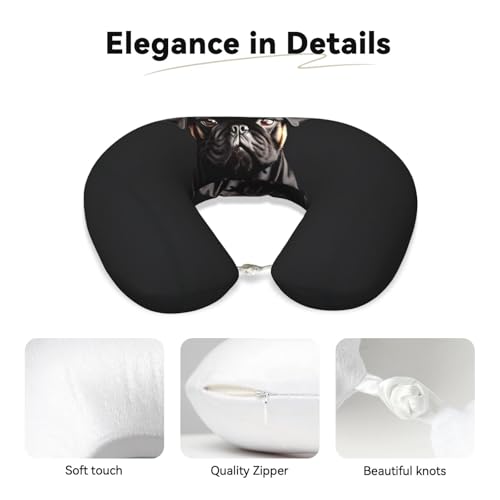 Almohada de viaje de poliéster negra estándar miniatura 4