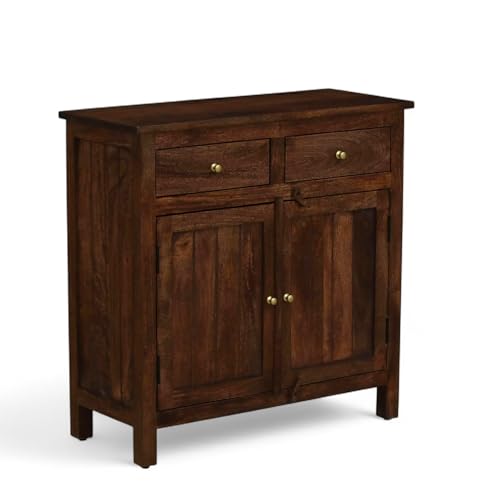 Image of Solid Wood Crockery Cabinet | Multipurpose Sideboard for Kitchen & Dining | Scratch-Resistant Tubaq Finish | Elegant Storage Solution