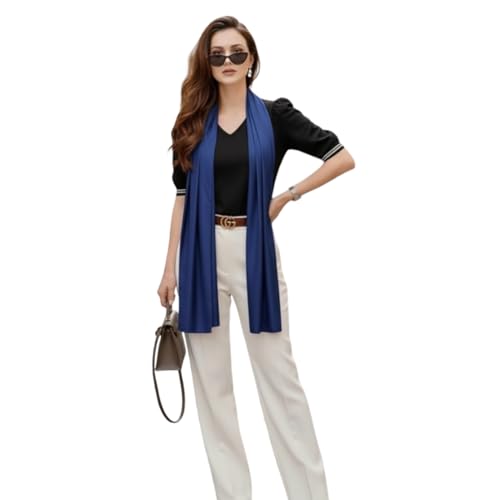 LA FERANI Foulard en soie pour femme - 100% soie - 180 x 90 cm - Couleur unie - Pour costume formel - Style professionnel - Cadeau pour elle, blanc 180x90...