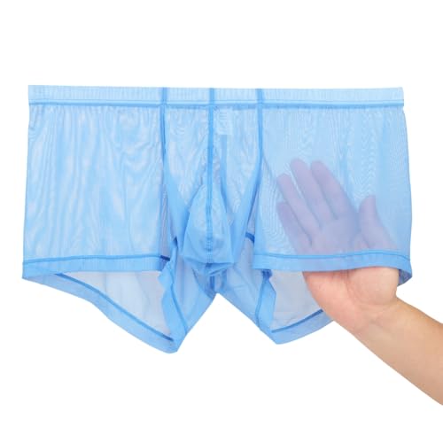 ZONBAILON Mens Mesh Sexy Sheer See Through Boxer Briefs Bulge Enhancing Pouch Trunks Underwear Pack M L XL 2XL 3XL2