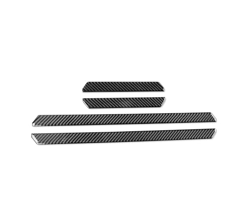 カーセンターコンソールトリム ゴルフ 8用 GTI用 MK8用 2021-2023 カーボンファイバードアウェルカムペダルパネルストリップ 車内アクセサリー 装飾ステッカー(黒)