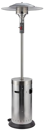 METRO PROFESSIONAL Calentador de terraza GHP5000, acero inoxidable, Ø 76 x 218 cm, con regulador de presión, plata