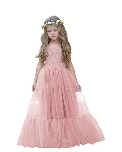 Flower Girl Dress Lace/Tulle Boho Toddler Dresses Ruffle Girl Dre...