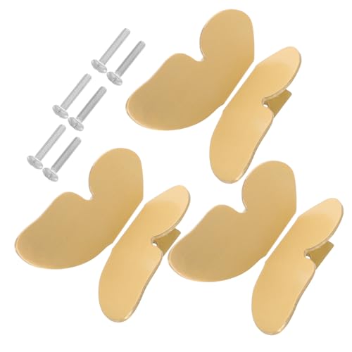 ASAKKURA 3 ペアヴィンテージ調アルミ合金蝶形キャビネットノブ対 左右対称ドレッサー引き出し用シンプル取付 キッチン食器棚衣類収納に適合