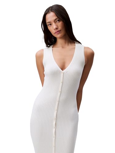 Calvin Klein Women's Cotton Rib V-Neck Polo Dress Antique White - image 5
