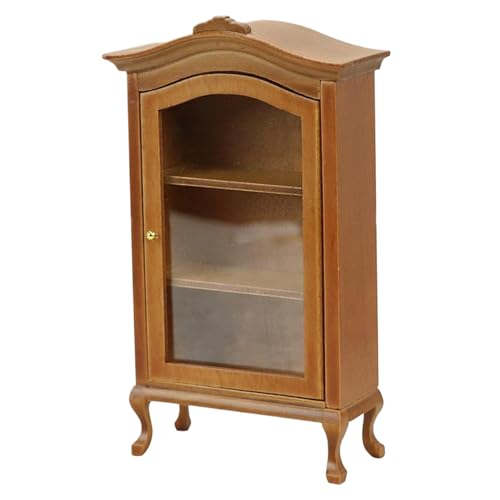 Estantería para casa de muñecas con 3 estantes de madera escala 1:12 marrón