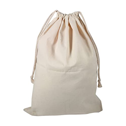 Oumefar Household Plain Organic Cotton Storage Bag Drawstring Storage Laundry Sack Biodegradable Eco friendly Bags Stuff Bag for Travel Home Use(30 * 40cm)