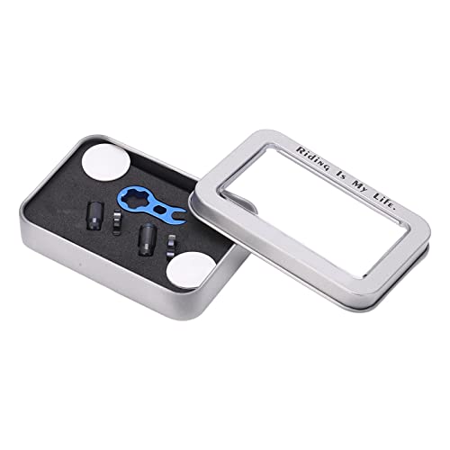 Tapa para válvula de bicicleta de montaña Drfeify, de aleación de titanio, forma compacta, acabado pulido fino, larga vida útil y resistencia a la corrosión (Negro) miniatura 3