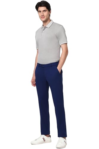 Image of Peter England Men's Premium Branded Regular Fit Half Sleeve Polo T-Shirt | Cotton Rich | Birds Eye Interlock Weave| No Pocket