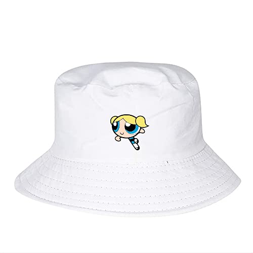 Powerpuff Girls Bucket hat Cartoon Unisex 100% Cotton Foldable Bucket Beach Sun Hat-image-47