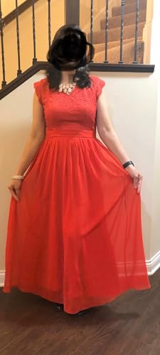 Image of Dressystar Women's V Neck Sleeveless Lace Bridesmaid Dress Wedding Party Gown