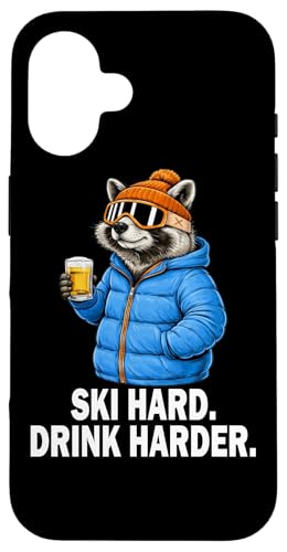 Ski Hard Drink Harder �A���C�O�}Apres Ski �A�t�^�[�X�L�[ �V���c ? �X�L�[ �~ �X�}�z�P�[�X iPhone 16 �p