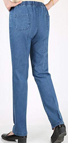 Youhan Women's Casual Pull On Elastic Waist Jeans (Small, Light Blue)2