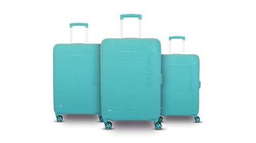 Image of Kamiliant 3PC KAM Double 8 Spinner Wheels Hard Shell Suitcase Nexus DW Set Aqua BLU, Small, Medium and Large, 79 cm