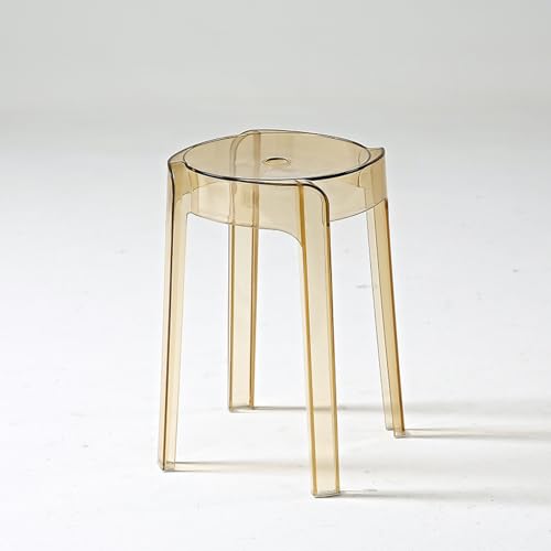 Taburete de ducha apilable de acrílico transparente impermeable para baño, cocina, dormitorio, sala de estar, oficina, diseño versátil y elegante para uso doméstico