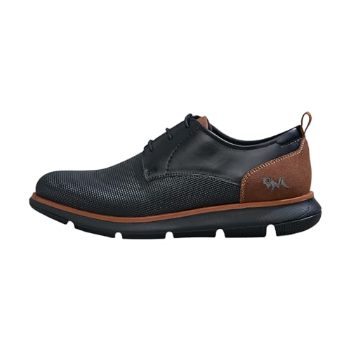 Image of Neeman's Textured Derby Sneakers for Men | PU & Micro-Suede Upper, Cushioned EVA Sole | Lightweight Lace-Up Casual Shoes for All-Day Comfort.