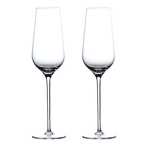 Wedgwood Globe Flute Glasses, 8 ounce, Clear