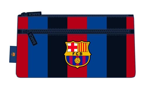 SAFTA Unisex Kid's F.c. Double Zipper Pouch Barcelona Home Equipment 22/23, 230x110 Mm Case 1st, Navy Blue and Maroon, Estándar