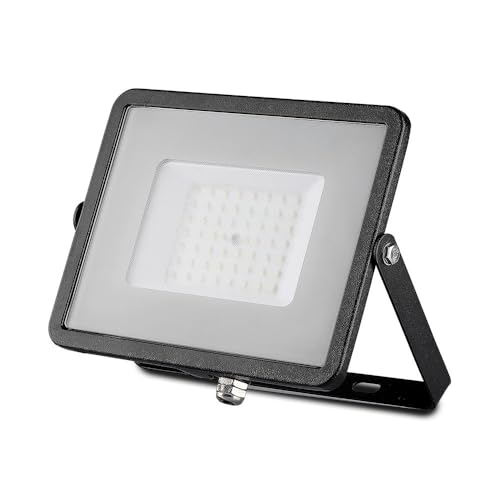 V-TAC Faro LED da Esterno 50W con Chip Samsung - [Ultima Generazione] - IP65-4000 Lumen - Proiettore Faretto LED Esterno Nero per Casa, Giardino, Garage - Impermeabile - Fari - Luce Bianca Naturale