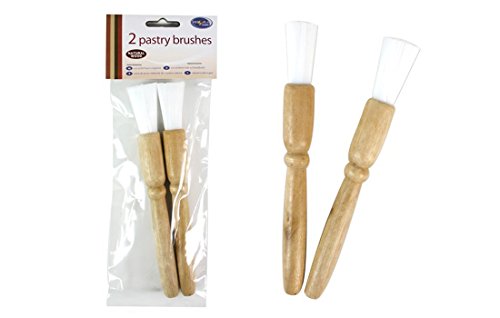 Natural Wood Pastry Brushes Pack of 2 Baking Cooking Glazing Cakes Pies