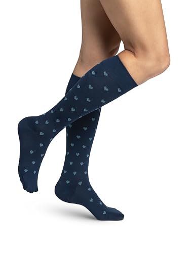 Image of Sigvaris Women's Style Microfiber Patterns 830 Closed Toe Calf-High Socks 20-30mmHg