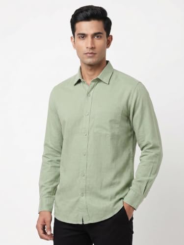 Image of Men's Regular Fit 100% Cotton Solid Casual Shirt