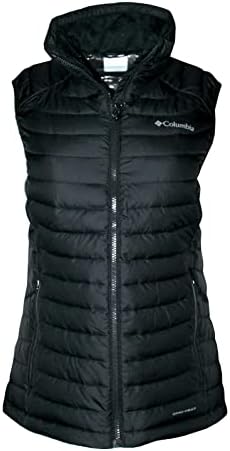 Columbia Women's White Out Puffer Omni Heat Full Zip Insulated Vest (Black, M)