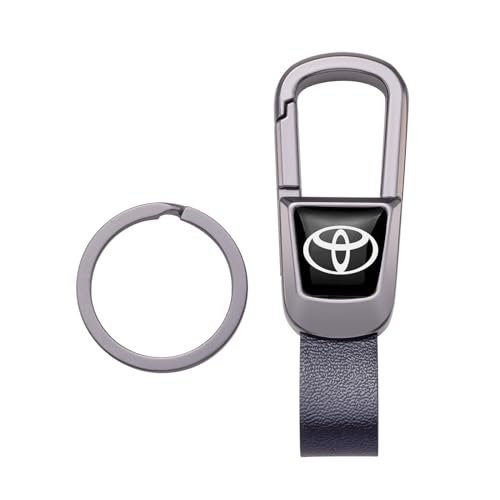 BFIVEANTE Leather Car Keychain Key Ring for Toyota Corolla RAV4 Highlander men and women family present keychain key ring lanyard accessories (black)