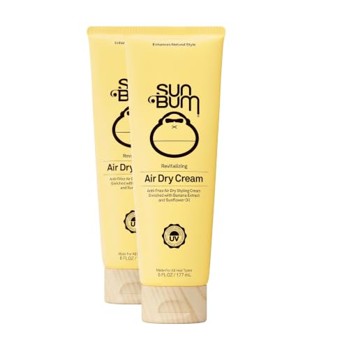 Sun Bum Revitalizing Air Dry Cream-Anti Frizz Styling Cream with Banana Extract and Sunflower Oil-Vegan-Without Parabens-UV Protecting-Helps Smooth and Enhance Natural Hair Texture-6 fl oz,(Pack of 2) - image 1