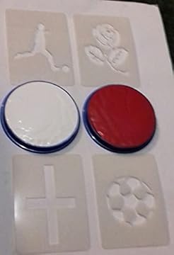 English face painting set inc stencils & face paint 6 Nations rugby England Football english Internationals