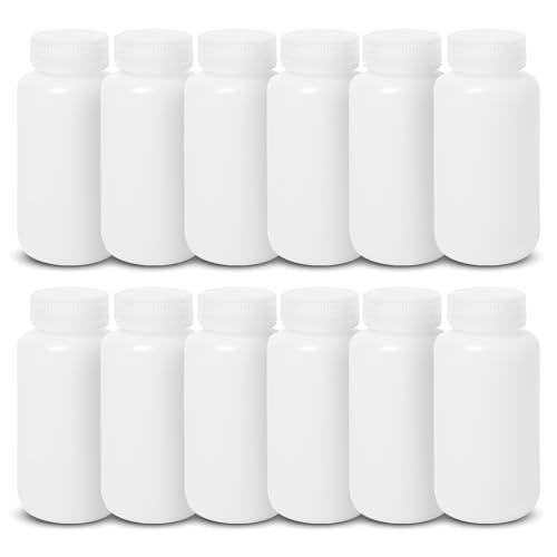 United Scientific 33408 HDPE Wide Mouth Reagent Bottles, 250ml Capacity (Pack of 12)