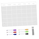 SEWACC 1set Acrylic Dry Erase Monthly and Weekly Planner Board Transparent Message Board for Office and Kitchen Includes Accessories Easy to Install for Organizing Notes and Plans