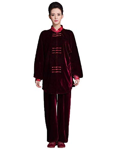 Costume de Style Chinois Rouge Taille L pour Pratique Fluide du Tai Chi