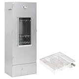 Multifunktionaler Räucherofen mit Kaltrauchgenerator aus verzinktem Stahl, Outdoor Smoker mit Thermometer und Glasfenster, viel Platz für Fleisch, Fisch und Würstchen, inklusive