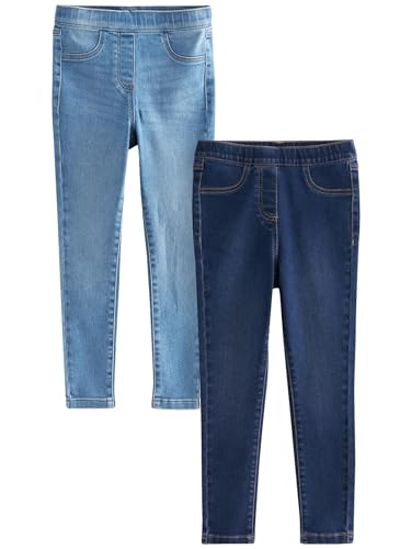 NEXT Mädchen Jeggings, 2er-Pack Blau 128