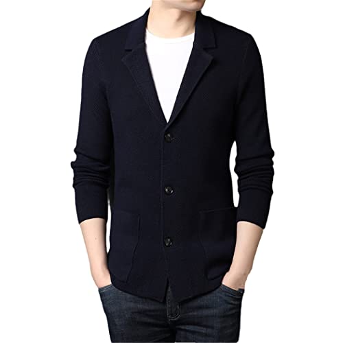 Veste en laine pour homme KEHAIOO marine XXXXL style décontracté
