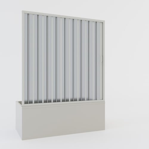 Mampara de ducha de PVC con fuelle de 150 cm de altura, 150 cm de altura, modelo Ibisco con apertura lateral