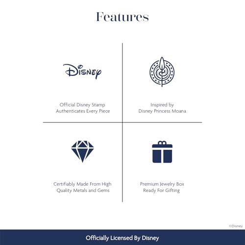 Jewelili Enchanted Disney Fine Jewelry Sterling Silver with 1/4 CTTW White Diamond and Treated Blue Diamonds Moana Hoop Earrings2