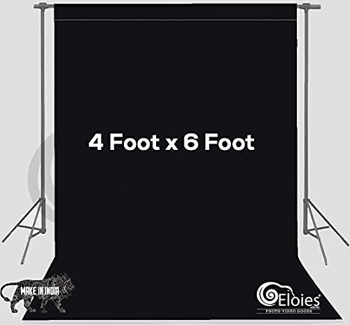 Image of Eloies Professional (Heavy Duty Thick Lekra Polyester Fabric) Black Backdrop for Photography Video Making Photoshoot Background for Photography Recording Photo, Photoshoot (4 Feet x 6 Feet.)