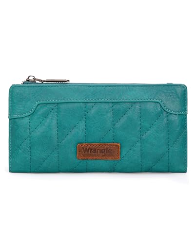 Image of Wrangler Wallets for Women Slim Quilted Wallet Ladies Female Bifold Wallets, Card Cases & Money Organizers Thin Minimalist Travel Wallet with Coin Purse and Smooth Zipper