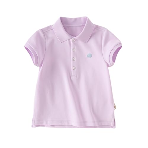 Image of DAVE&BELLA Girls Short Sleeve Golf Polo Shirts Quick Dry Athletic Tops Tennis Shirts Girl School Uniform Tops for Aged 1-8