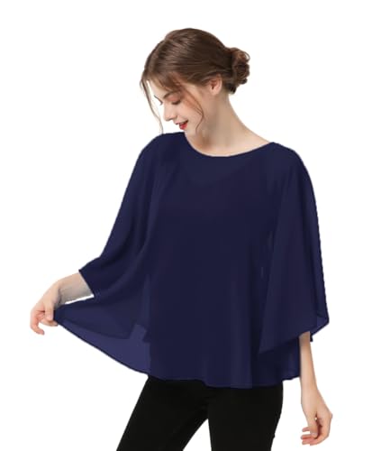 Capes for Womens Casual chiffon shawl Casual Chiffon Cape Sheer cape shawls and wraps Poncho Capelets Cover Up2