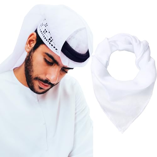 YI HENG MEI Head Scarf Keffiyeh Shemagh Turban Head Wrap Muslim Arab Saudi Dubai Headwear for Men Women