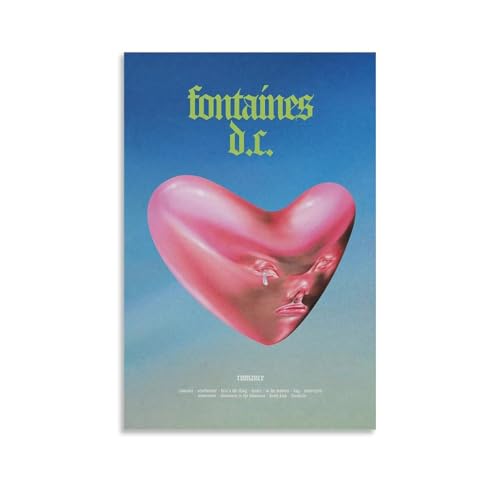 Changsae Fontaines Poster D.C. Music Album Band Retro Vintage Cover Music Posters for Room Aesthetic Canvas Wall Art Bedroom Decor12x18inch(30x45cm)