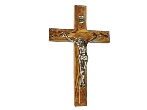 Bethlehem Gifts TM Handcarved from Bethlehem Olive Wood Cross Crucifix (Crucifix, 10