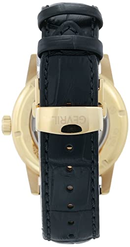 Gevril Men's Madison Swiss Automatic Date and Moon Phase Watch, Genuine Leather Strap4